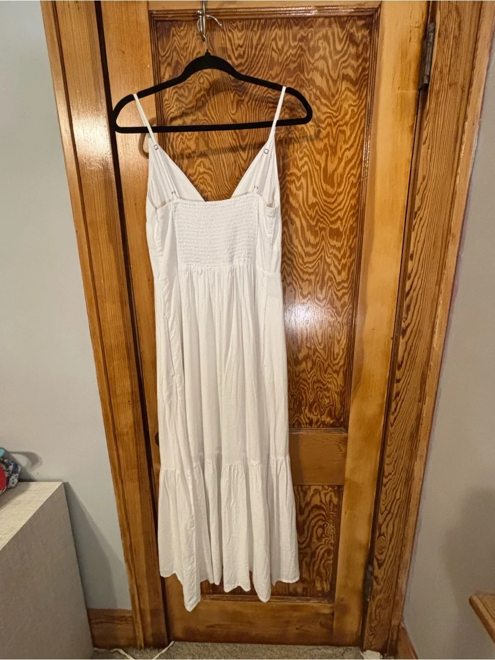 Abercrombie & Fitch White Button-Front V-Neck Maxi Dress